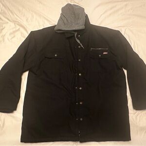 Dickies Black Shirt Jacket with Gray Hood - 3XL